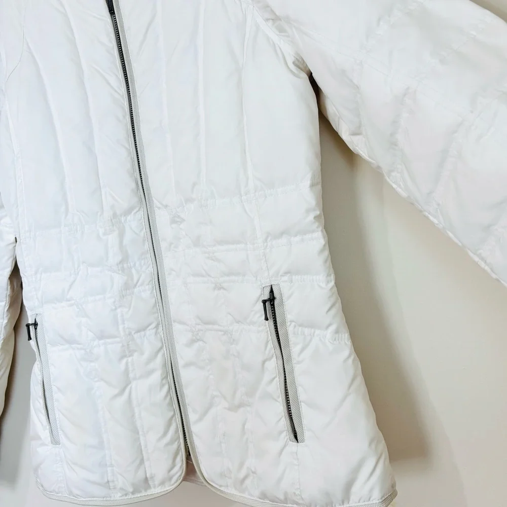 Eddie Bauer Y2K white sportsman goose down zip up quilted jacket puffer coat M/T